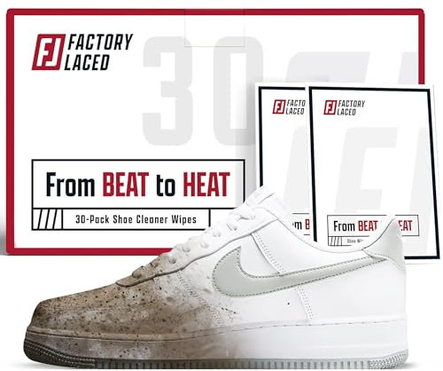 FACTORY LACED Schuhputztücher – Entfernt Schrammen und Schmutzablagerungen: Sneaker Tücher für unterwegs – Zur Verwendung auf Leder, Nylon, Segeltuch und mehr! (30 Stück)