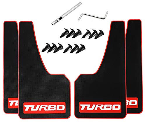 YUNM 4 parafanghi in gomma per auto, paraspruzzi, paraspruzzi, parafanghi sportivi anteriori e posteriori, universali (Turbo)