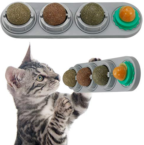 Chutoral Rotatable Licking Catnip Balls - Edible Toys for Cats & Kittens