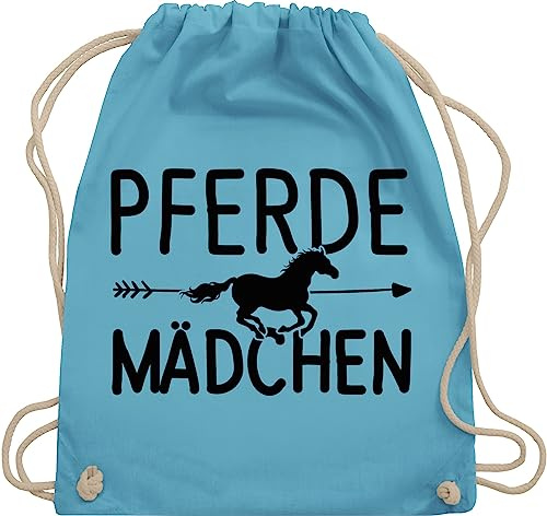 Shirtracer Turnbeutel Rucksack - Taschen - Pferde Mädchen Geschenk Pferdemädchen I Pferdegeschenke I Reiten - Unisize - Hellblau - pferdetasche stalltasche pferd pferdeliebhaber pferdetasse turnsack