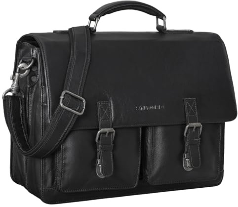 STILORD Clarence Leder Businesstasche Männer Vintage Aktentasche Große Umhängetasche für 15.6 Zoll Laptop und Breite DIN A4 Ordner Trolley Aufsteckbar Farbe:Zamora - braun
