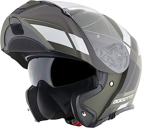 Bogotto FF403 Murata casco apribile, nero/verde/bianco, S (55/56)