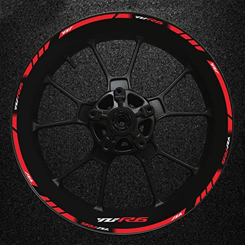 Felgenband Motorradreifen Wasserdichtes Rad Für Yamaha YZF R6 Dekoration Hochreflektierende Aufkleber Reflektierende Streifenabziehbilder (Color : 25)