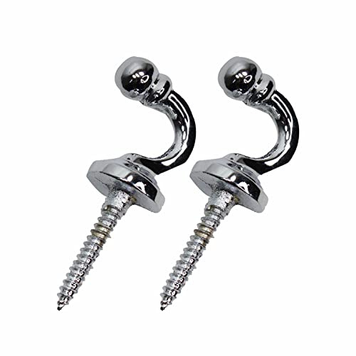 SUL Curtain Hold Tie Backs Chrome Hooks, U Shaped Wall Mounted Chrome Ball End Curtain Tiebacks Hook, Curtain Hold Back Hook Tassel Drapery Holder for Curtains Clothes Coat Hanger Hook (2)
