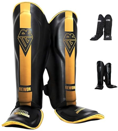 REWON Kickboxen schienbeinschutz - schienbeinschoner Boxen Herren Damen - MMA Muay Thai Kampfsport Schienbeinschoner, Thaiboxen Schienbeinschoner