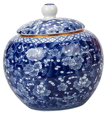 Colcolo de Jengibre s de Almacenamiento de cerámica de Almacenamiento de té con Tapas Selladas de de Florero Azul, Estilo c