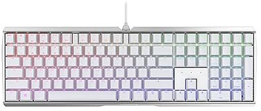 CHERRY MX Board 3.0 S, Mechanische Gaming-Tastatur mit Kabel, EU-Layout (QWERTY), Robustes Aluminium-Gehäuse, RGB-Beleuchtung, MX RED Switches, Weiß