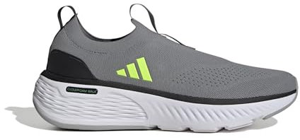 adidas Cloudfoam GO Sock Shoes, Zapatos Hombre, Grey Three/Lucid Lemon/Grey Two, 46 EU