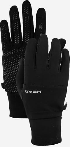 HEAD Men's Ultrafit Multi-Sport Running Gloves, High Grip Silicone, Touchscreen Compatible (Black, Medium)