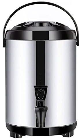 ANSNOW Dispensador de Agua Caliente Y Bebidas con Espiga, Acero Inoxidable, Cubo Termo de Barril Aislado con Urna de Café Comercial, Mantiene Caliente Durante 10-12 Horas/Negro/6L
