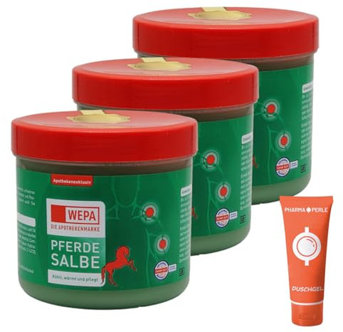 PHARMA PERLE WEPA Pferdesalbe 3X 500 ml I kühlend, wärmend und hautpflegend I zur Muskelentspannung I Muskelkater I Spar-Set Plus give-Away (Pferdesalbe 3X)