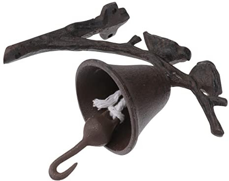 DOITOOL Iron Door Bell Wall Mounted Cast Iron Welcome Bell Rustic Antique Style for Home Garden Indoor Outdoor Use –