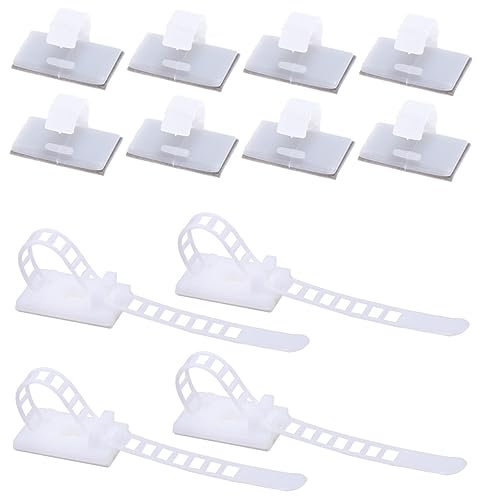 Angoily 50pcs Adjustable Cable Tie Self Adhesive Wire Fixer Cord Cable Wire Management Holder Wrap Organizer Fasteners Ties Holder