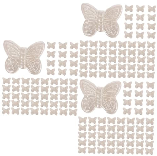 Lurrose 900 Stk Abs Schmetterling Schmetterlinge Lose Perlen Glasornamente Perlen Choker Halskette Abstandshalter Armbandperlen Ohrringe Weiß Mehrzweck Handgefertigte Materialien