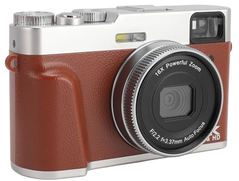 Appareil Photo Numérique 4K, Caméra de à Mise au Point Automatique HD 48MP AF, Appareil Photo de Voyage Vintage Professionnel à Zoom Numérique 16X pour la (Prise UE