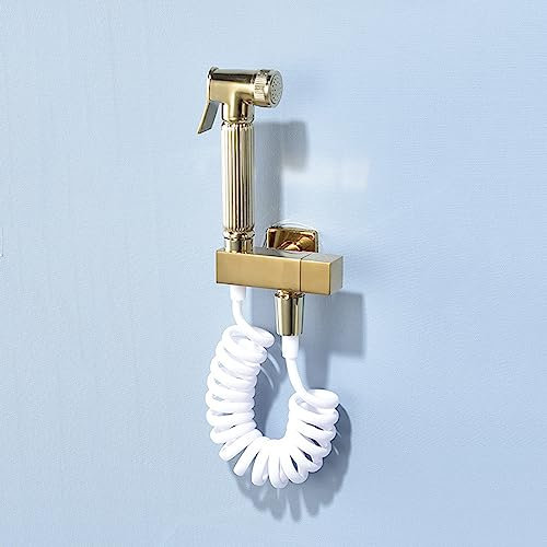 NSTVVEE Support Mural pour pulvérisateur de Bidet, doré, pulvérisateur de Bidet pour Toilettes de Voyage, pulvérisateur de Bidet pour Toilettes Portables, rehausseur de Toilettes entièreme