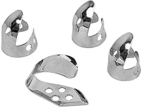 ifundom 4 Stück Metall Gitarren Fingerplektren Mit Löchern Daumen Und Fingerschutz Dünne Metallplektren Für Akustikgitarre E-gitarre Und Banjo Praktisches Gitarrenzubehör Leicht Und Langlebig