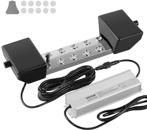 VEVOR Ultraschall-Nebelgerät, 10 Köpfe, 7000 ml/h Ultraschall-Nebelgerät, Nebelgerät mit 280 W IP67 wasserdichtem Netzteil, Boje, Ersatzscheiben, für Teich, Garten, Steingarten, Gewächshaus