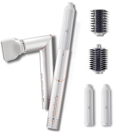 GLAMUP 5 in 1 Flexible Air Wrap Hair Styler- Magic Styler, Hot Air Brush, Advanced High Speed Hair Dryer, No Heat Damage, for All Hair Types, Perfect for Travel, Gift Set