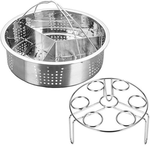 Ymxygz Basket Rack Set 3pcs Stainless Steel Steaming Rack for Trivet Egg Steam Rack Stand Cooking Food Holder Air Fryer Accessory