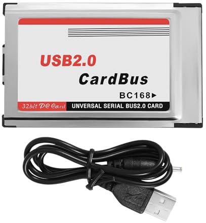 Micvtve PCMCIA auf USB 2.0 CardBus Dual 2 Port 480M Kartenadapter für Laptop PC Computer