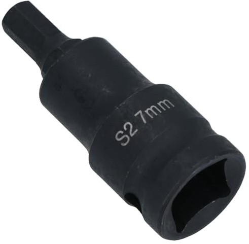 M7 x 55mm 1/2in Drive Short Impact Impacted Allen hex Key Socket 7mm
