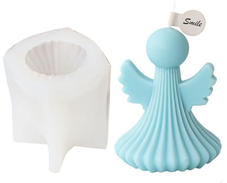 Goldyida 3D Engel Silikon Kerzenform Silikonformen Gießformen Engel Silikonform Engel Silikon Kerzenform 3D Engel Silikon Formen Zum Gießen für DIY Kerzen,Seife, Gips, Handwerk (B)