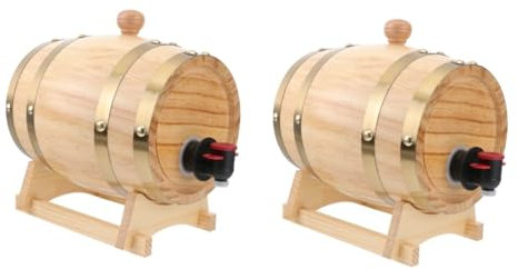 PRETYZOOM 2 STK Weinfass küchenmaschiene kochgeschirr gießwein Grill zubehör Bierbehälter Wagen Spirituosenspender Weinregal Weinfässer Abs praktischer Holzeimer Fass Trinken Bierfass Eiche