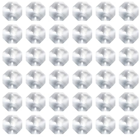 PATIKIL 60 Stück Kristalle zum Aufhängen, Doppelloch-Achteckperle Kristallkugel, 8mm Sonnenfänger Kristall, für DIY Lampe, Kunsthandwerk, Dekoration, Fensterdeko, Klar | K9 Kristallperlen, achteckig, Anhänger mit 2 Löchern, Kronleuchter, für kreative Hobbys, Dekoration