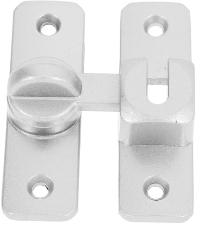Verrou de Porte à Bascule en Alliage D’aluminium, 1 Set, 56mm | Verrou Porte Interieure, Montage sans Perçage, Mécanisme à Pêne Coulissant, Argenté