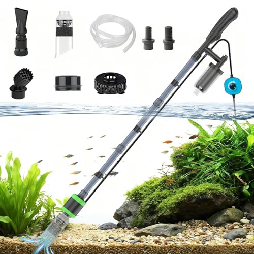 SYSENCIAGA 32W Electric Aquarium Vacuum Gravel Cleaner - Strong Suction, Automatic Water Change, Algae Remover, Sand Wash, Water Shower, Water Circulation & Timed Off (32W)
