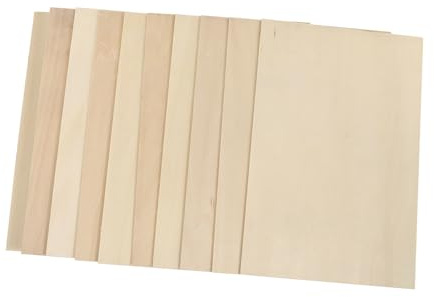 ULTECHNOVO 10 Pezzi Pannelli in Legno Chiaro per Pirografia DIY, Legno Beige Non Facile da Deformare e Spaccare, per Pittura e Artigianato