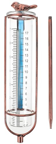 Sewroro Pluviometro da Giardino in Vetro Antigelo Tubo Graduato e Struttura Robusta per Uso Esterno e Misurazione Pioggia