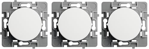 Debflex - Casual Evo - Interrupteur Va et Vient - Interrupteur Mural Rond 10A - Design Sobre - Facile à Installer - ABS - Installation Encastrée - Blanc - 76 x 76 x 34 mm (Lot de 3)