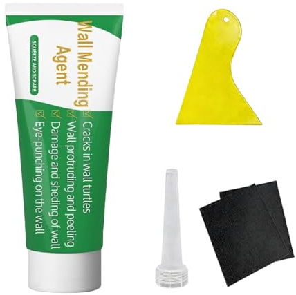 PQUELM Weißes Wandreparaturspachtel 100g, Reparaturset für Löcher und Risse, Fertig zum Gebrauch für Trockenbau, Putz, Holz mit Spachtel und Schleifpapier