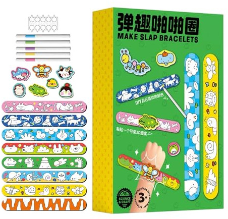 Pulseras de golpe de dibujos animados Animales de Dibujos Coloridos Bonitos | Pulseras de golpe para manualidades escolares de niños Rellenos de calcetín para niños, niñas, fami