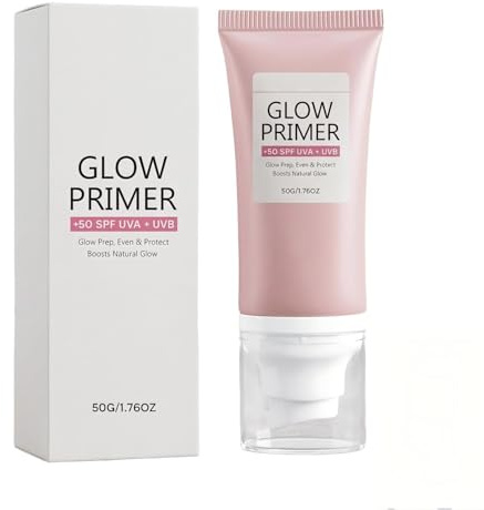 Glow Primer, Illuminating Make-up Base, SPF 50+, Moisturising Face Base, Hydrating And Nourishing, Lightweight, Seamless, for All Skin Types, 50g