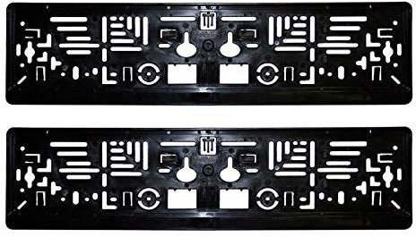 2er Set Kennzeichenhalter Nummernschildhalter Schwarz Kennzeichenhalterung KFZ PKW Nummernschild Halter