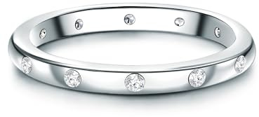 Trilani Damen Ring 925/- Sterling Silber | rhodiniert, Solitärring, Zirkonia, weiß, Brillantschliff