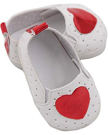 Aeromdale Bambola Tela Scarpe Cuore Modello Per Bambole Americane 46 cm Bambola Accessori Giocattoli - Rosso - 1 Paio