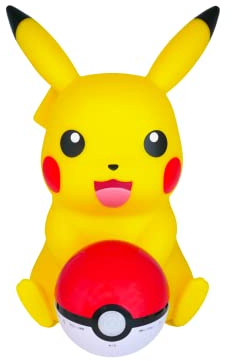 Teknofun - License Officiel Pokemon - Figurine Lumineuse Pikachu Poké Ball - Enceinte sans Fil - LED - 2 Modes d'éclairage - USB/microUSB (câble fourni) - AUX Jack 3.5 mm - 811382