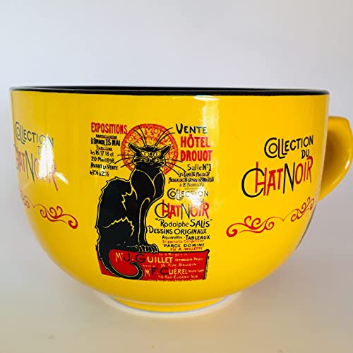 VIANAYA Grand bol à anse Paris chat noir - souvenir de Paris Montmartre en 1889 - matiere porcelaine