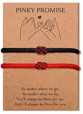 MANVEN Pulseras Para Parejas Pulsera Hilo Rojo del Destino Kabbalah Pulsera de protección de la suerte Regalos de cumpleaños para hombres Mujeres Prometida Prometida Esposo Esposa Novio Novia