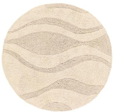 RugVista Breeze Badematte, Rund, Ø 70 cm, Cremeweiß Beige | Moderne, Niedriger Stapel, Maschinenwäsche, Oeko-Tex 100, Rutschfest, Badezimmer