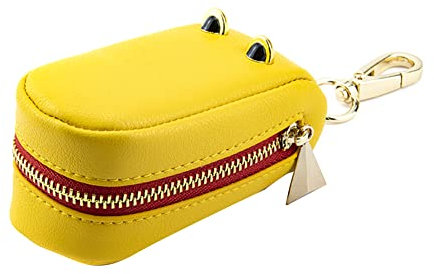 Autoschlüssel Hülle,Asudaro Cartoon Autoschlüssel Tasche Leder Krokodil Auto Key Schlüsseltasche mit Reißverschluss Multifunktionale Schlüsselbundtasche für Ausweis, Kreditkarte, Kleingeld Gelb