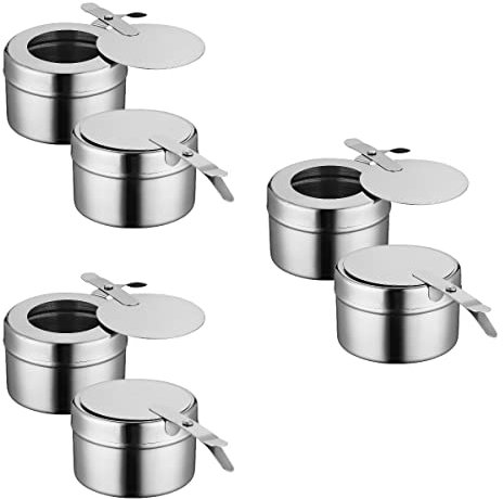 DOITOOL Fuel Holder for Chafer, 2PCS Stainless Steel Chafing Fuel Holder with Cover for Chafing Dishes, Buffet Barbecue Party Events (6)