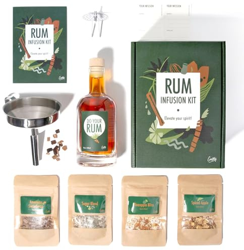 Kit D'infusion De Rhum Par Craftly | Plantes Naturelles Pour Cocktails Maison | Cadeau Pour Noël, Mariage, Anniversaire, Saint-Valentin, Retraite | Idées De Cadeaux Pour Hommes & Femmes