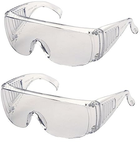 Lot de 2 lunettes de sécurité anti-buée pour le travail - Protection UV - Lunettes de protection des yeux - Équipement de protection pour la construction, le laboratoire (lunettes sans sangle)