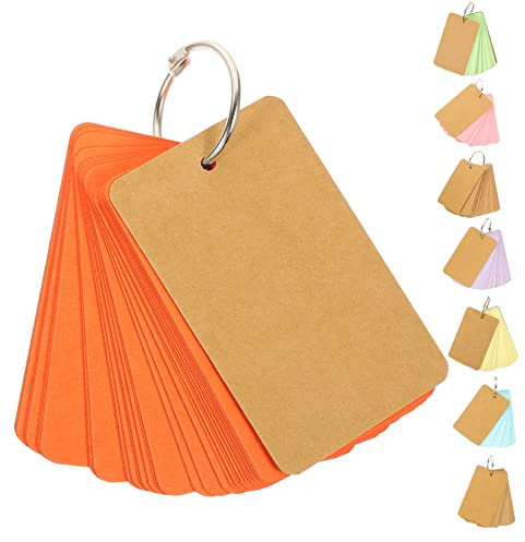 Ciieeo 8stücke Kleine Notizkarten Kraftpapier Blanko Lernkarten Mit Binderingen Für Notizen Vokabeln Und Kreative Ideen Für Schule Und Alltag