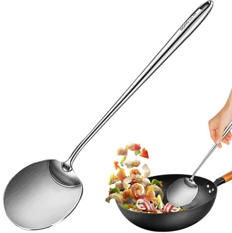 Holdes Espátula para panqueques, espátula para panqueques, espátula Ancha con Cabeza y Mango Largo, utensilio de Cocina Apto para lavavajillas, espátula Multiusos de Acero Inoxidable